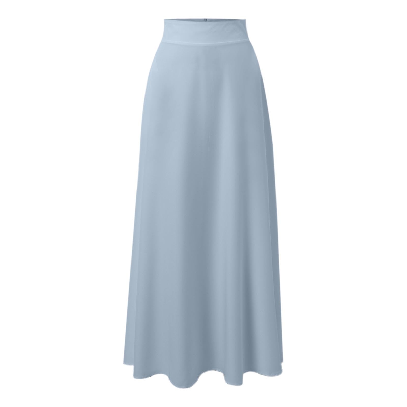 thumbnail image 5 of Falda midi recta lisa para mujer: falda básica informal para uso diario, primavera/verano/otoño, 5 of 5